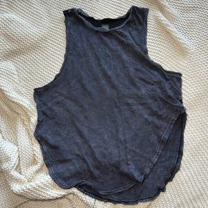 Wild Fable Black Acid Washed Muscle Tee Size S